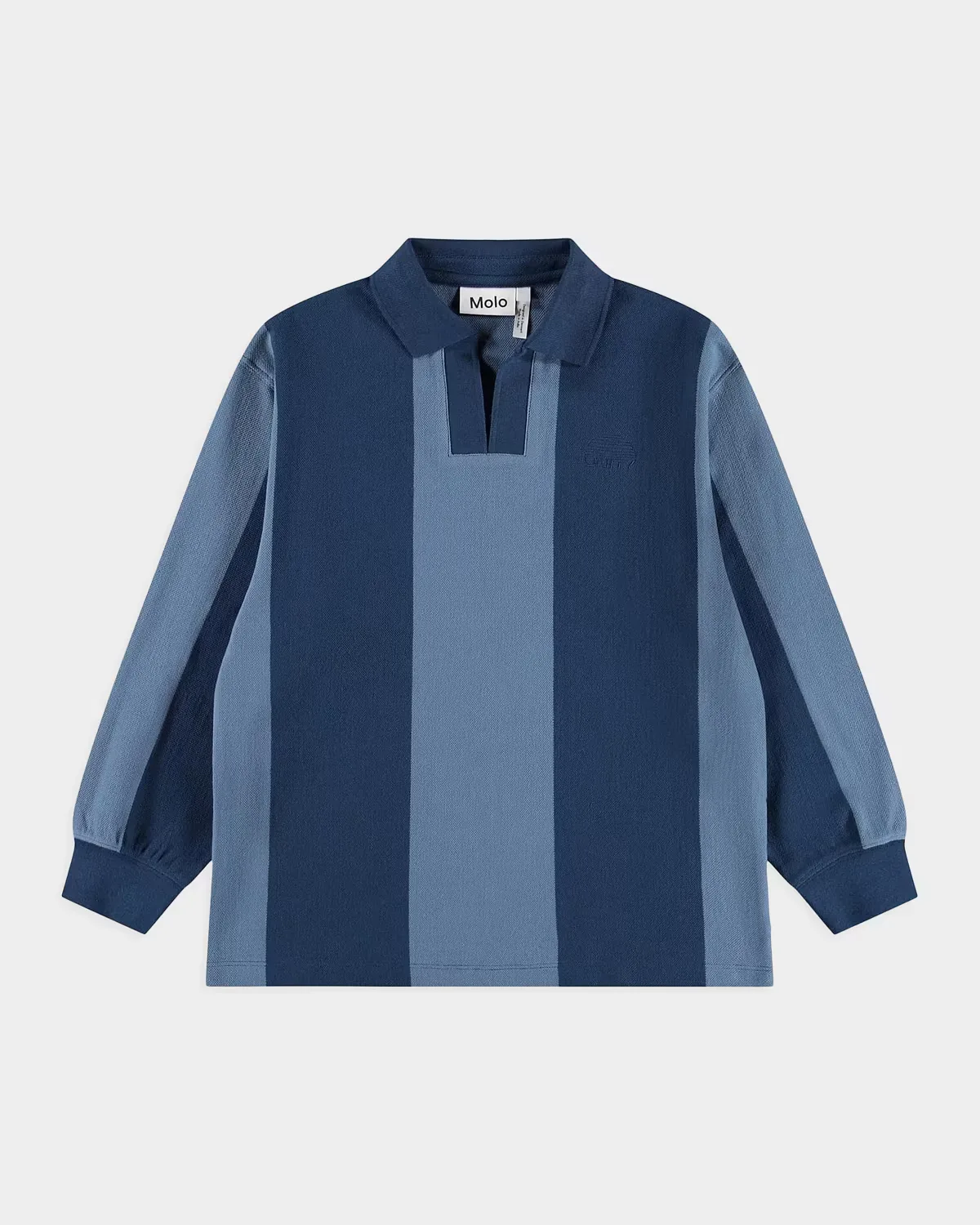 Rexxie Striped Cotton Long-Sleeve Polo Shirt by Molo