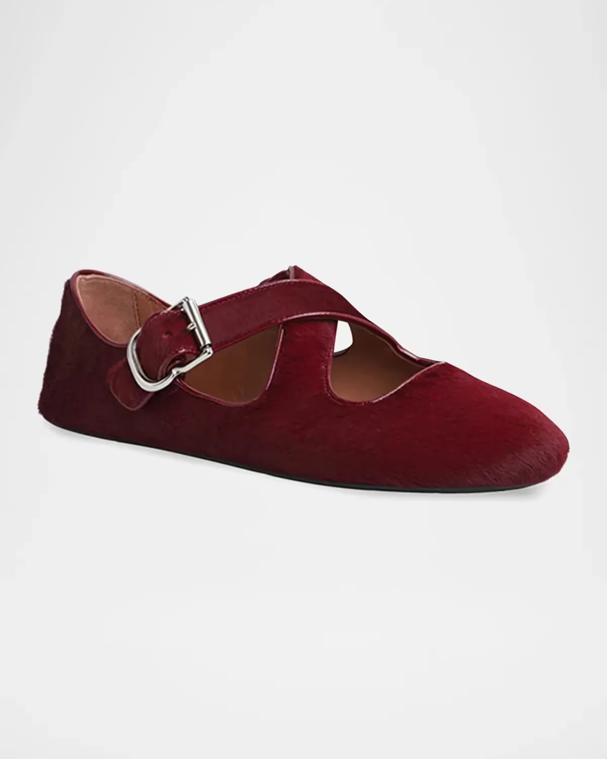 Crisscross Calf Hair Ballerina Flats by ALAA