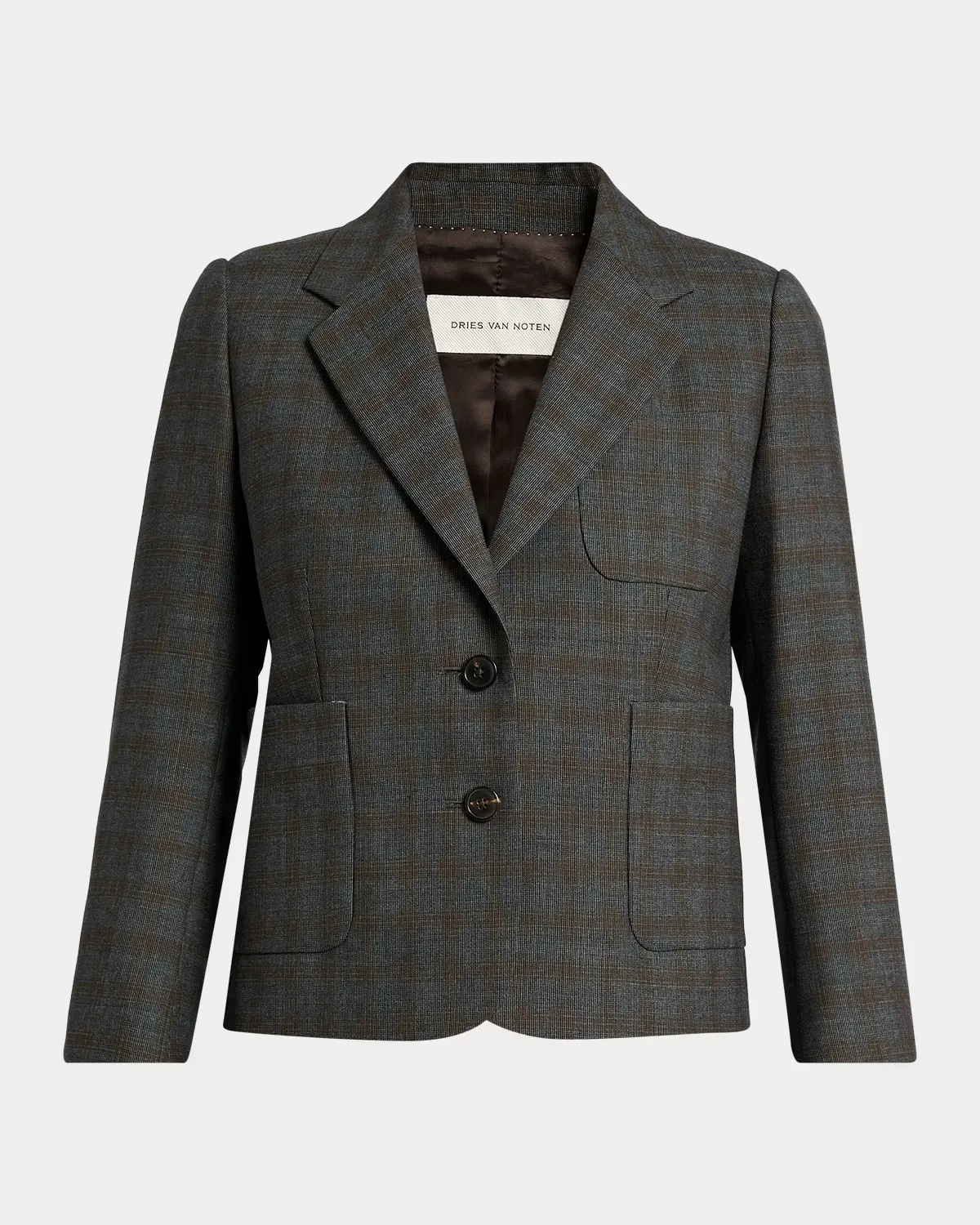 Check Single-Breasted Shrunken Jacket by Dries Van Noten