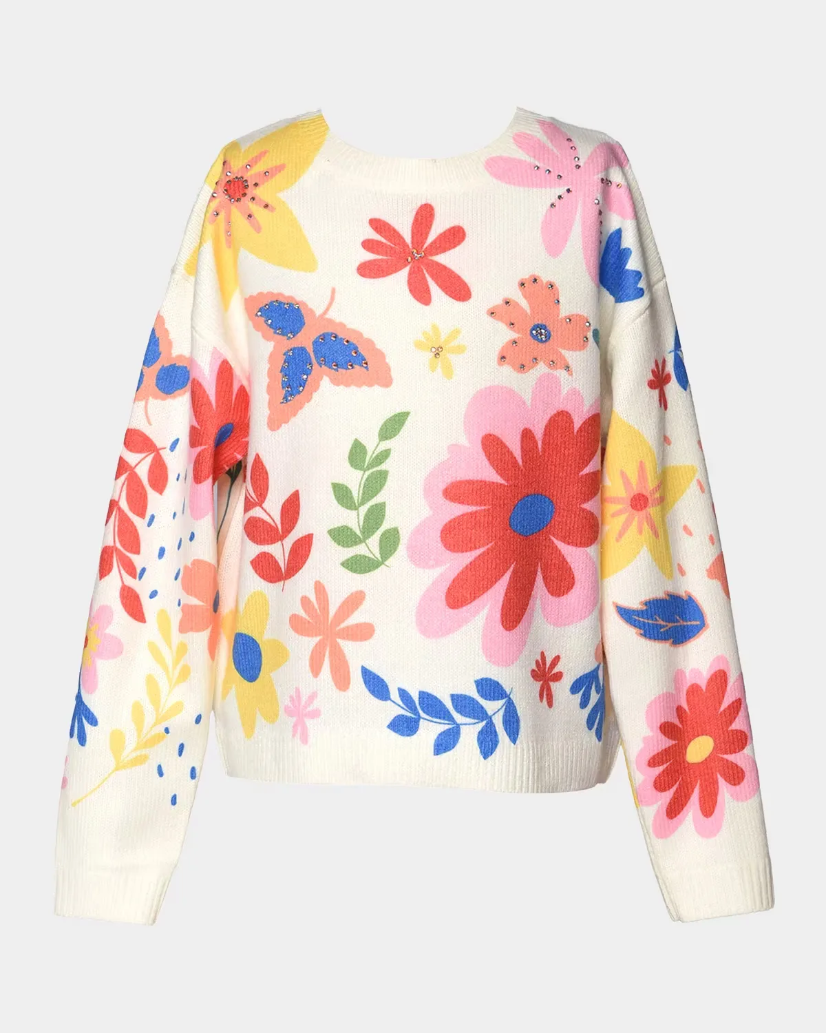 Floral-Print Knit Sweater by Hannah Banana