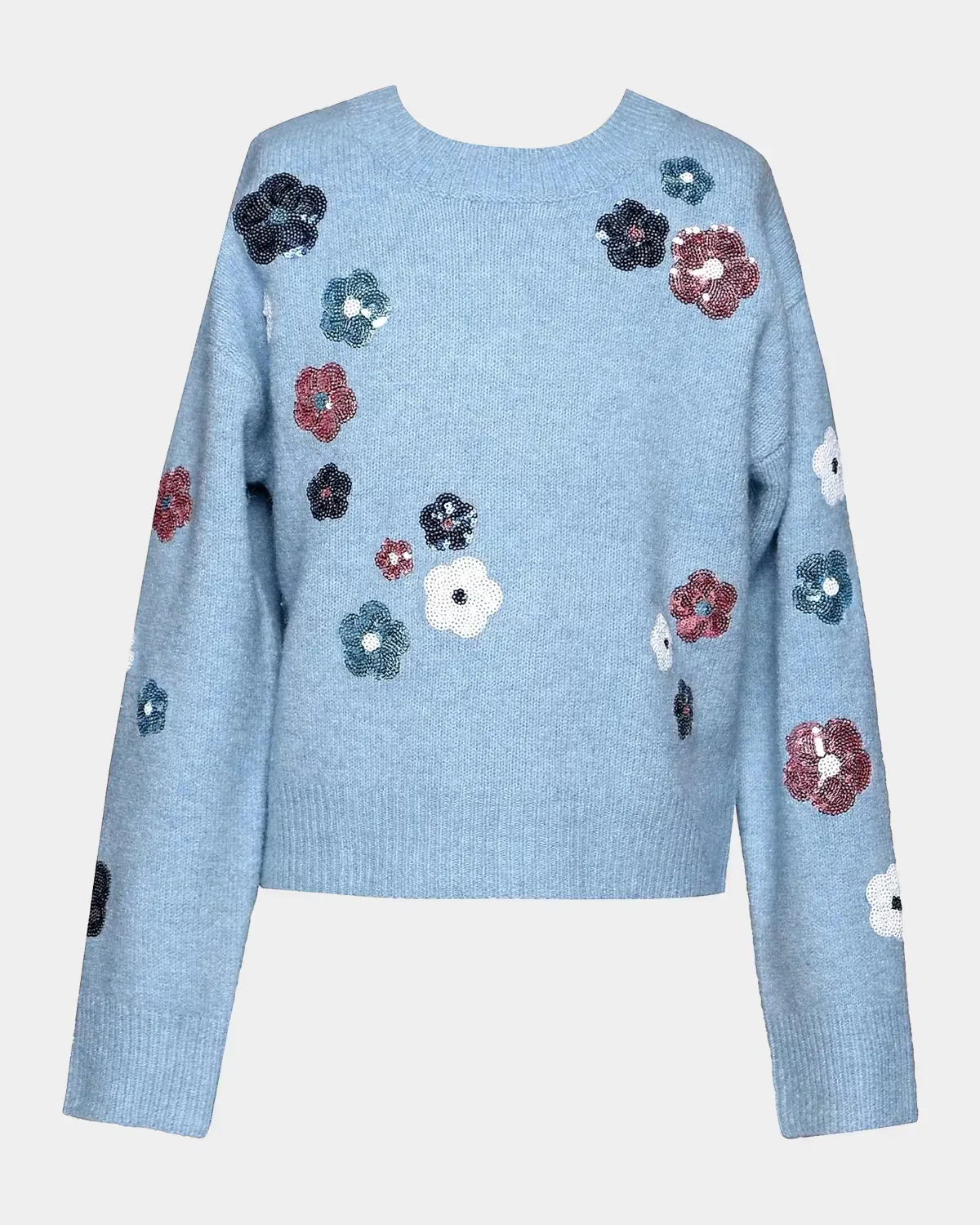 Sequin Floral Knit Sweater by Hannah Banana