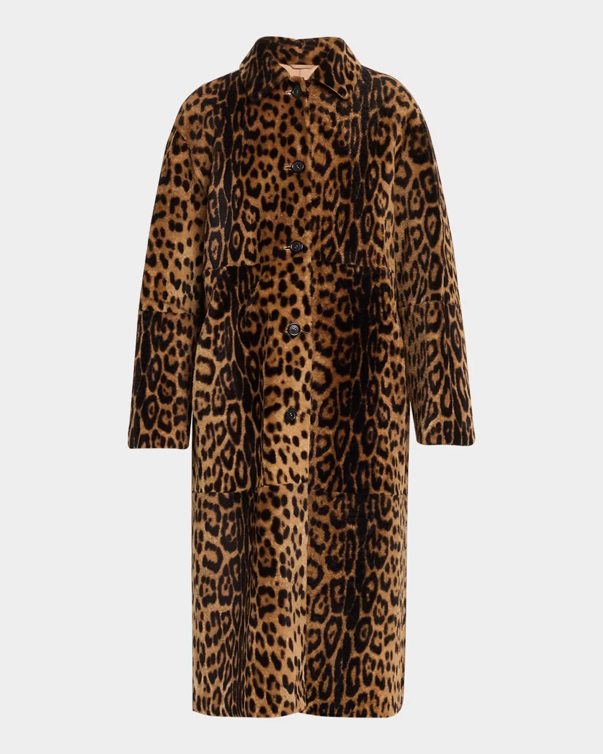 Davelle Leopard-Print Lamb Shearling Coat by Nili Lotan