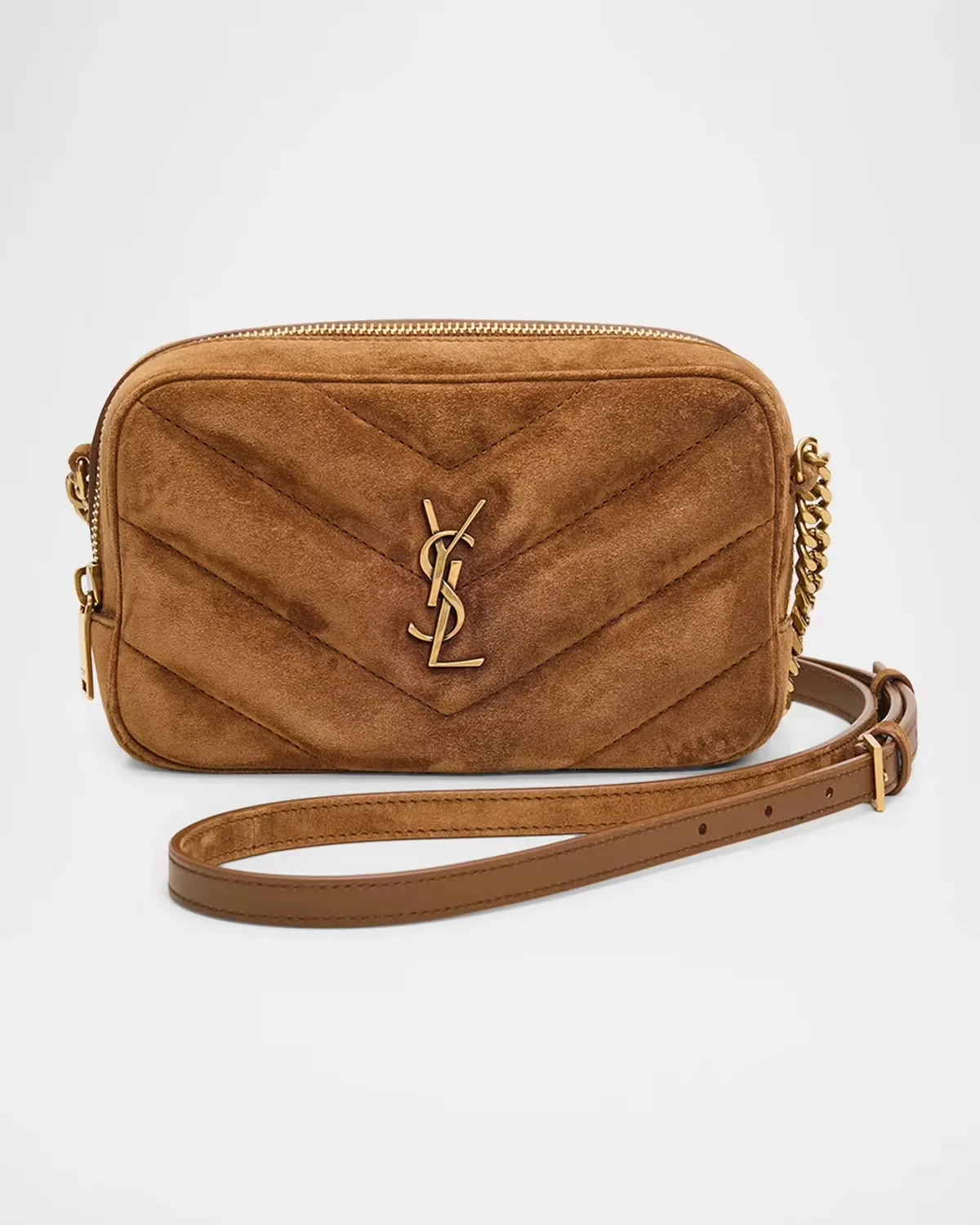 Loulou YSL Quilted Suede Camera Bag by Saint Laurent