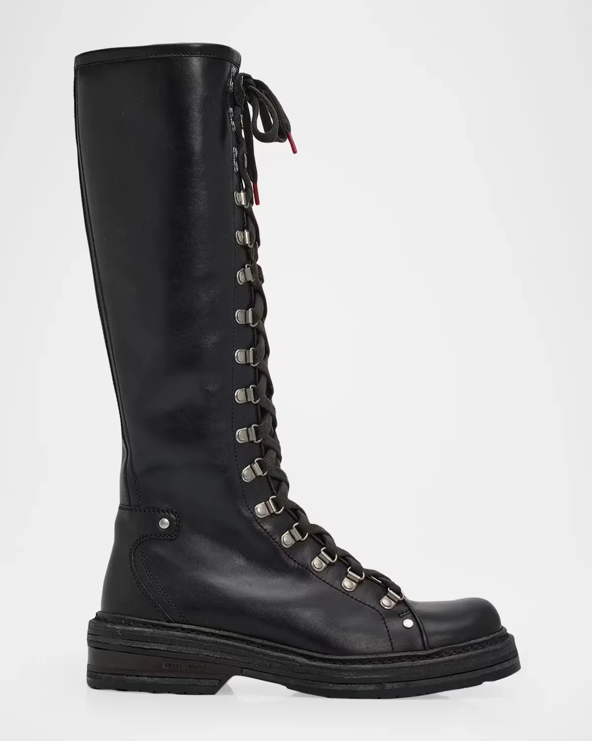40mm Leather Lace-Up Knee-High Combat Boots by Miu Miu