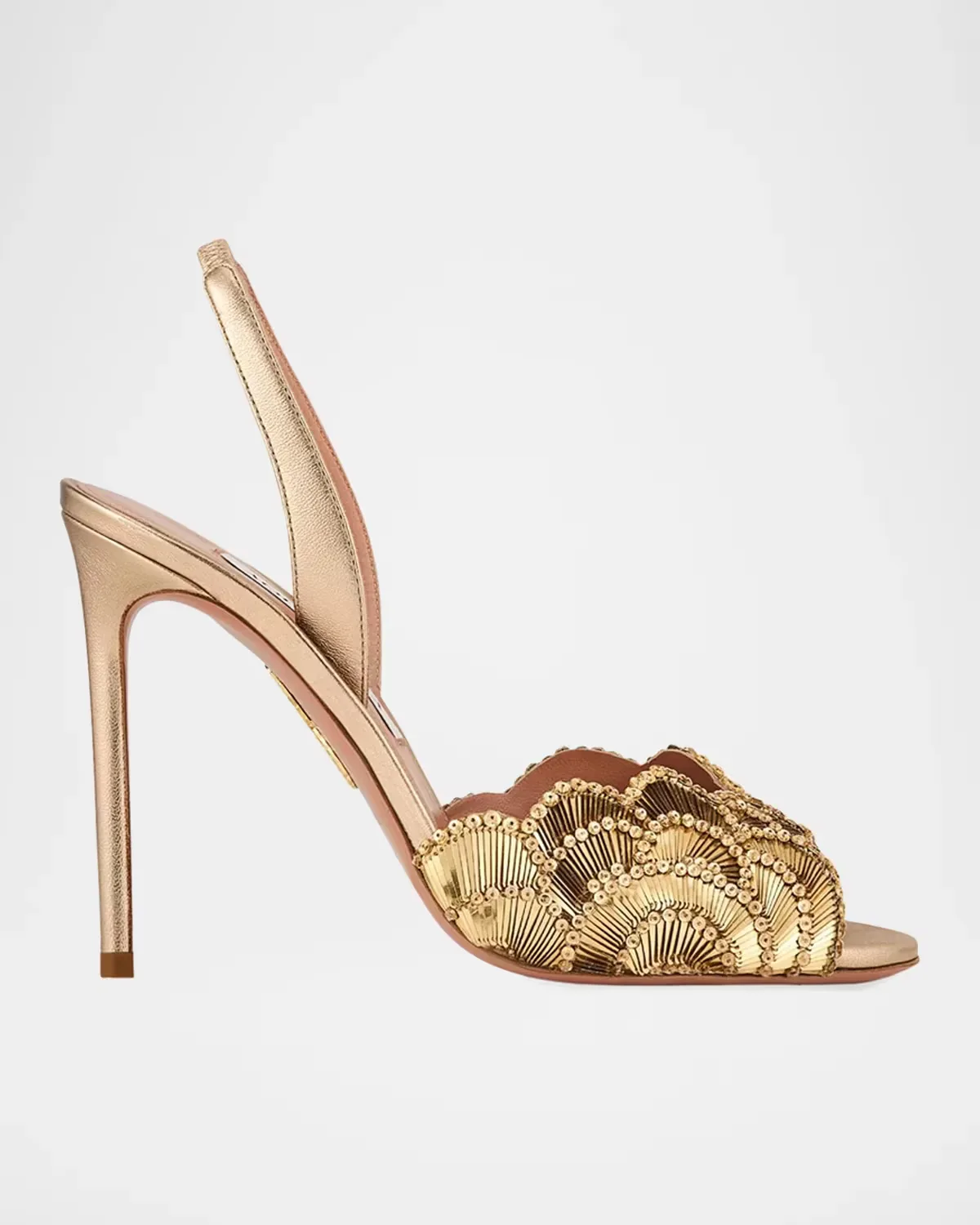 105mm Ce Soir Sequined Leather Slingback Sandals