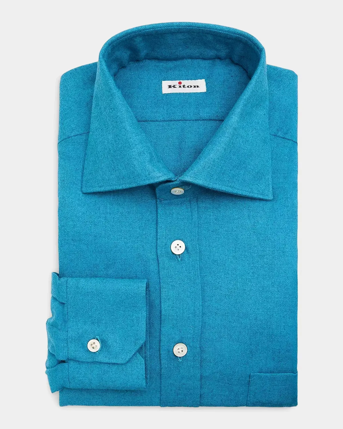 Cotton Flannel Classic-Fit Dress Shirt by Kiton
