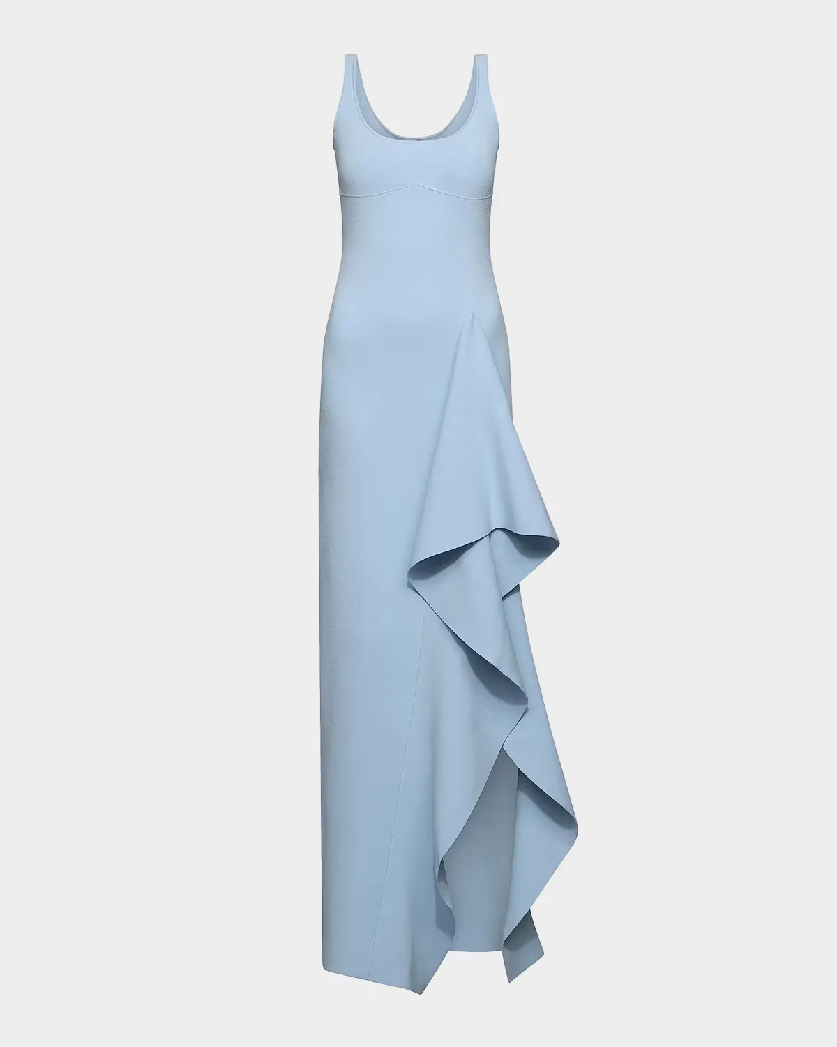 Drew Fine-Knit Ruffle Scoopneck Gown by Cynthia Rowley