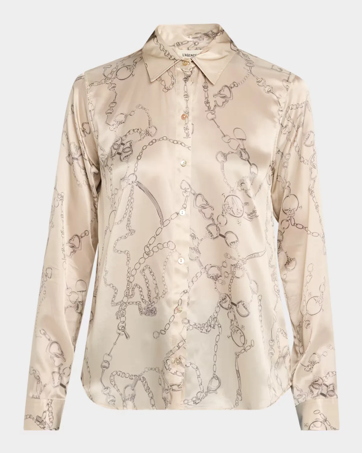 Tyler Silk Button-Front Blouse by L & apos;AGENCE