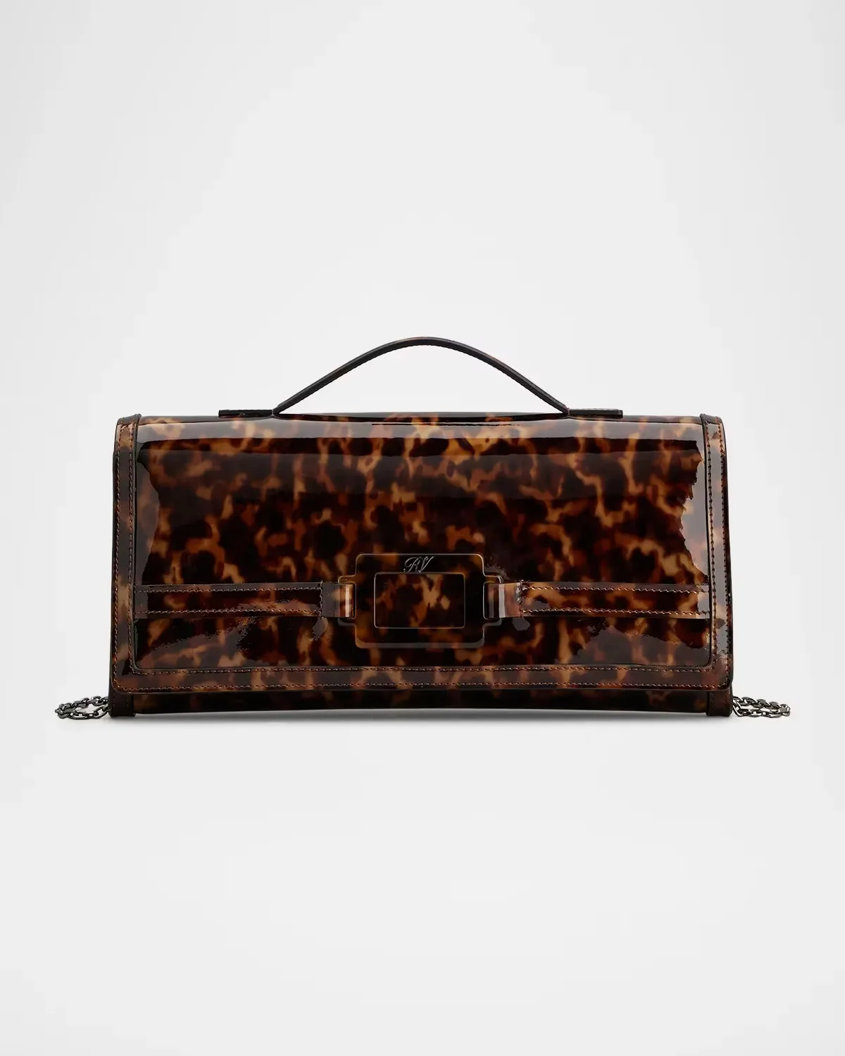 Belle Vivier Patent Leather Clutch Bag
