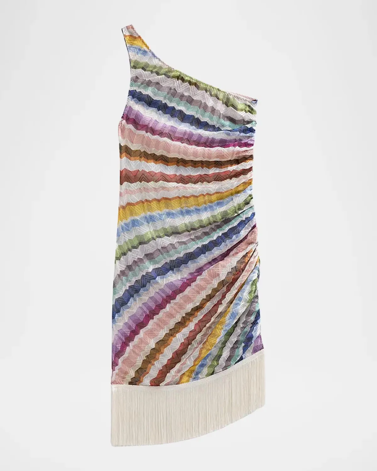Tie-Dye Stripe One-Shoulder Mini Dress by Missoni