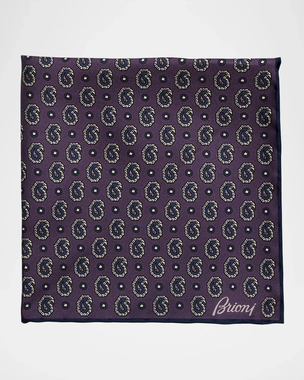 Hand-Rolled Paisley Silk Pocket Square