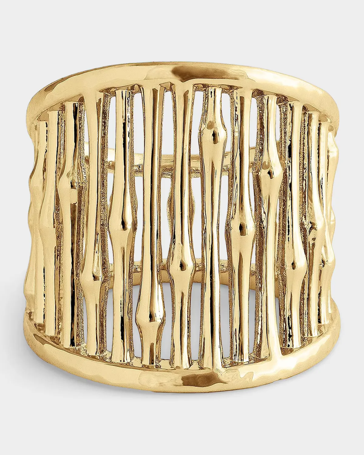 Bamboo 18K-Gold-Plated Wide Ring by Anabel Aram Jewelry
