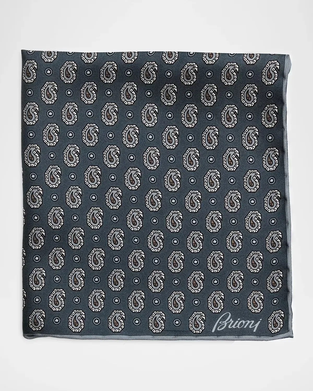 Hand-Rolled Paisley Silk Pocket Square