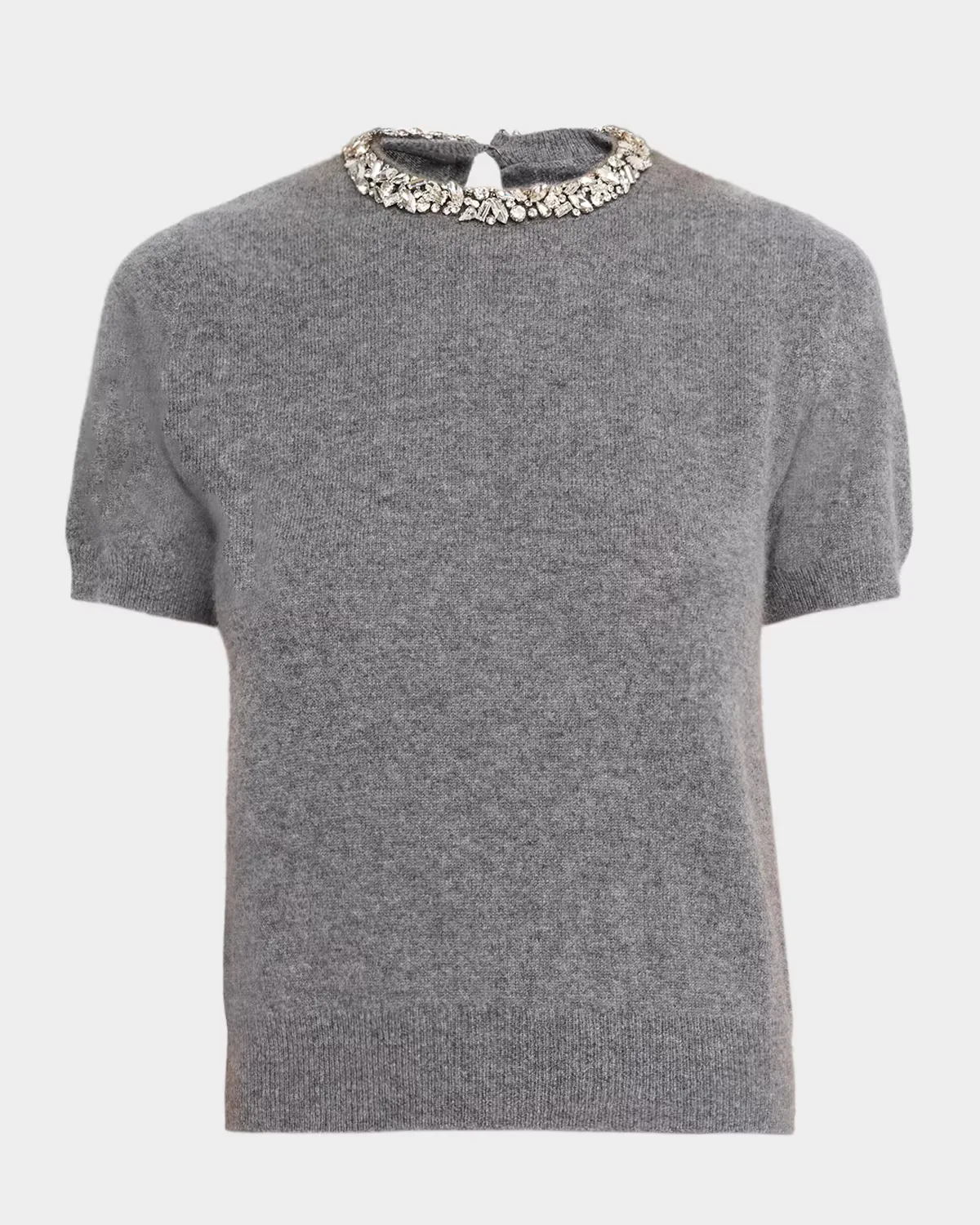 Cashmere Crystal-Trim Sweater