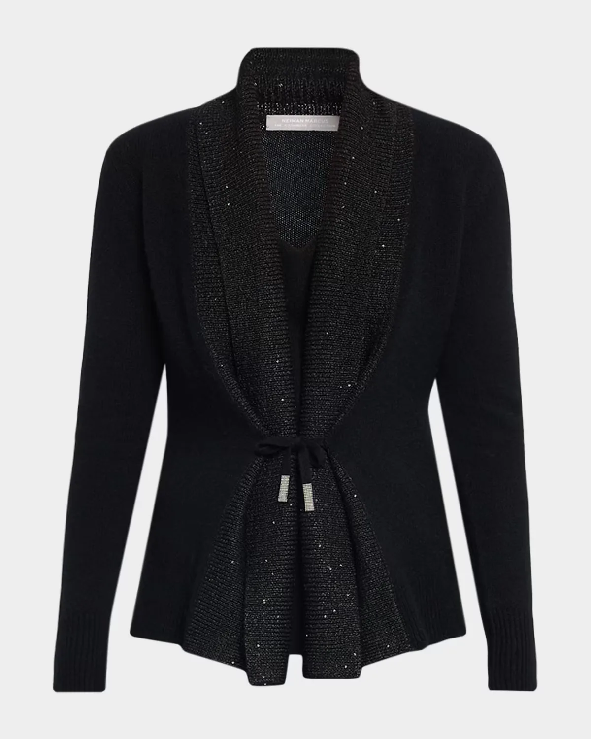 Cashmere Sequin Shawl-Collar Cardigan by Neiman Marcus