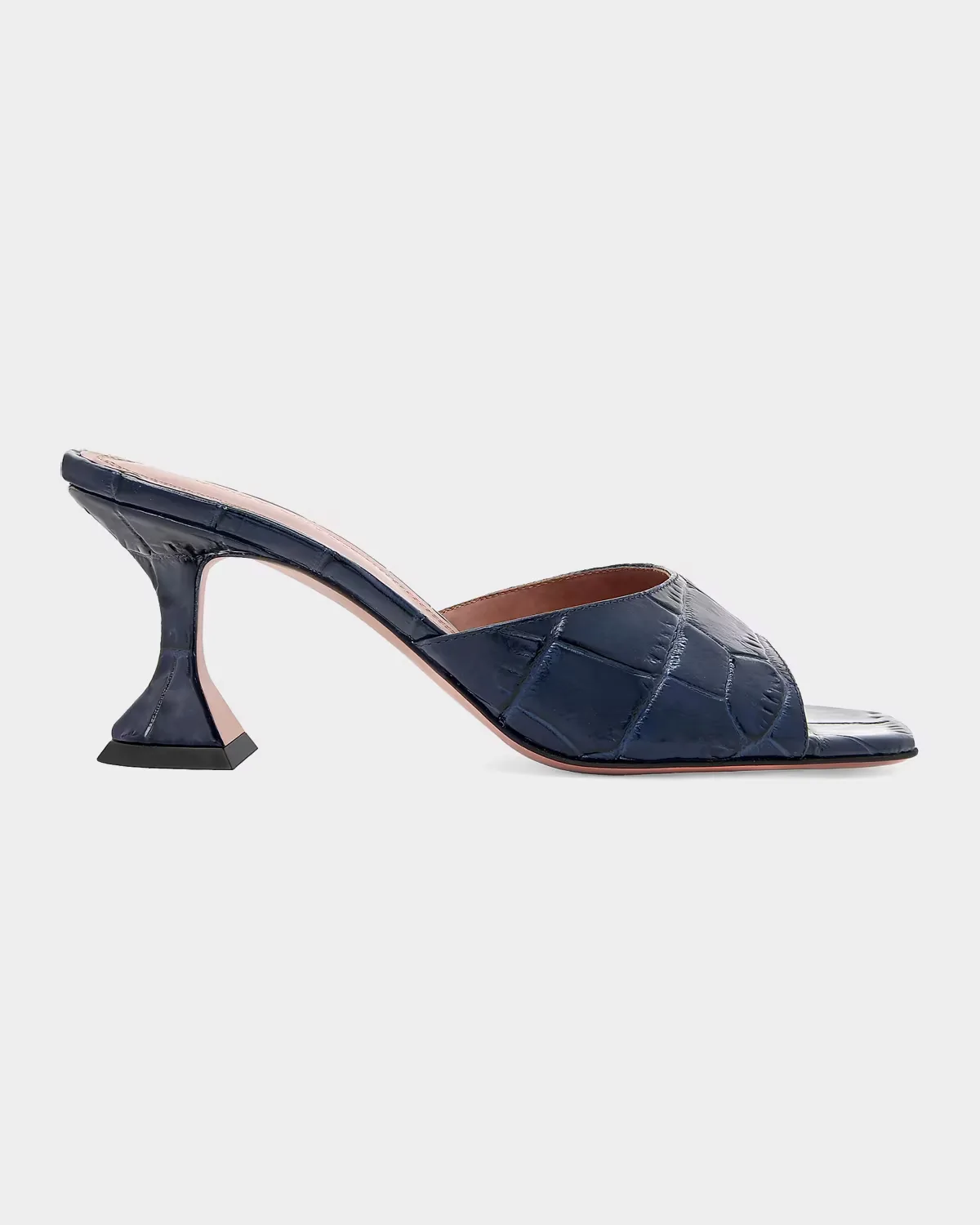 Lupita 70MM Croc-Embossed Leather Sandals by Amina Muaddi