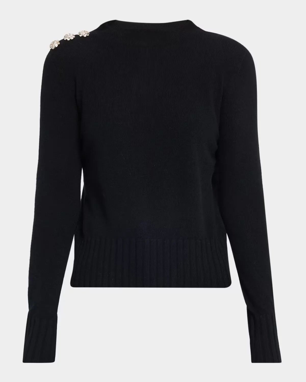 Crystal-Embellished Cashmere Mock-Neck Sweater by Neiman Marcus