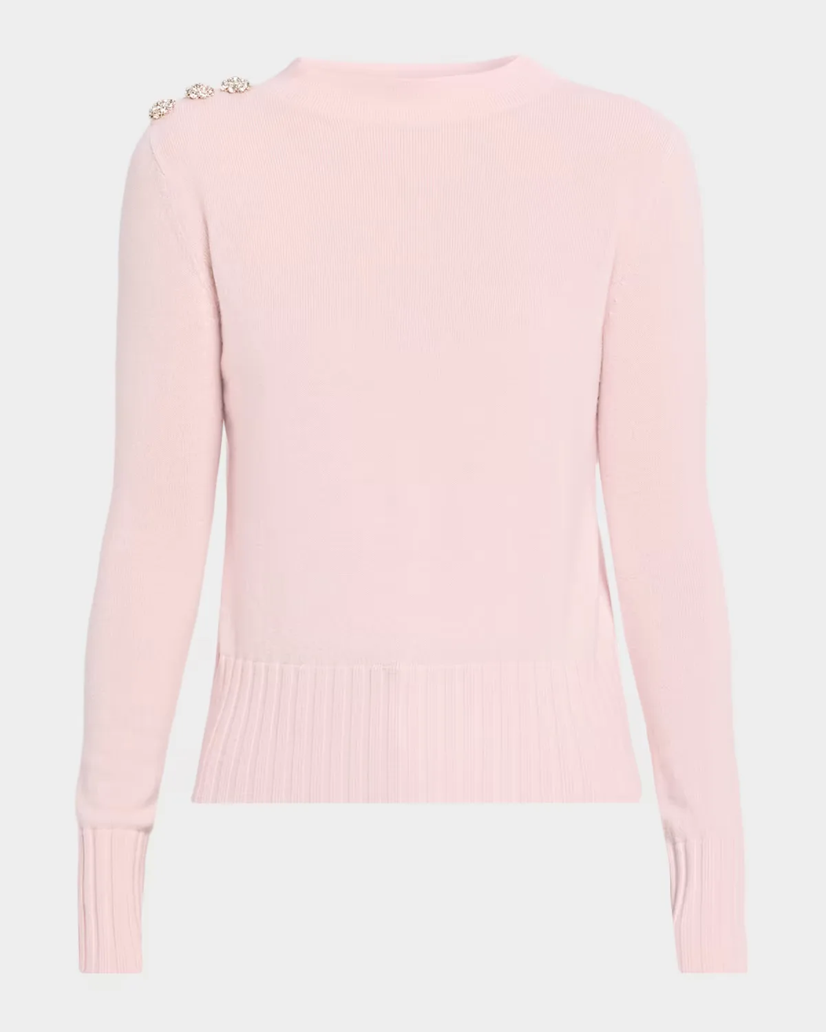Crystal-Embellished Cashmere Mock-Neck Sweater