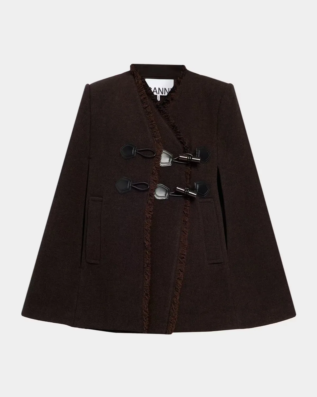 Wool-Blend Blanket Cape Peacoat by GANNI