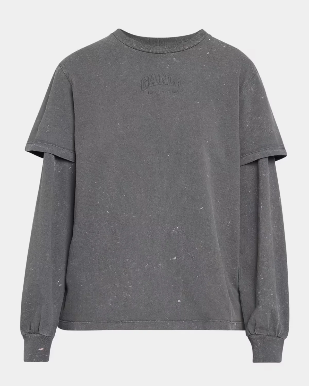 Heavy Jersey Double Sleeve Cotton Top by GANNI