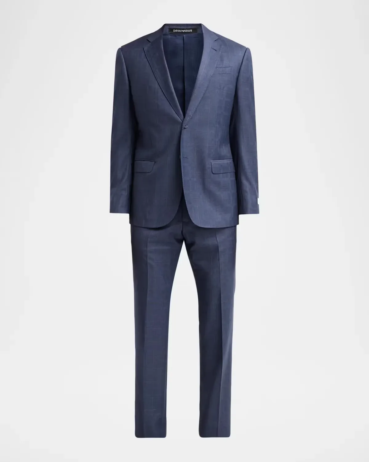 Contrast Plaid Wool Single-Breasted Suit by Armani
