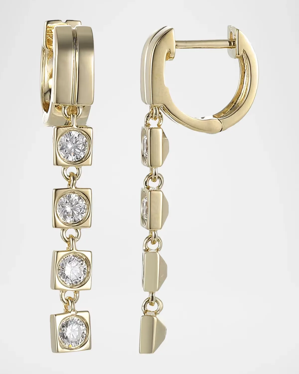 LEGGO 14K Diamond XL Drop Huggie Earrings
