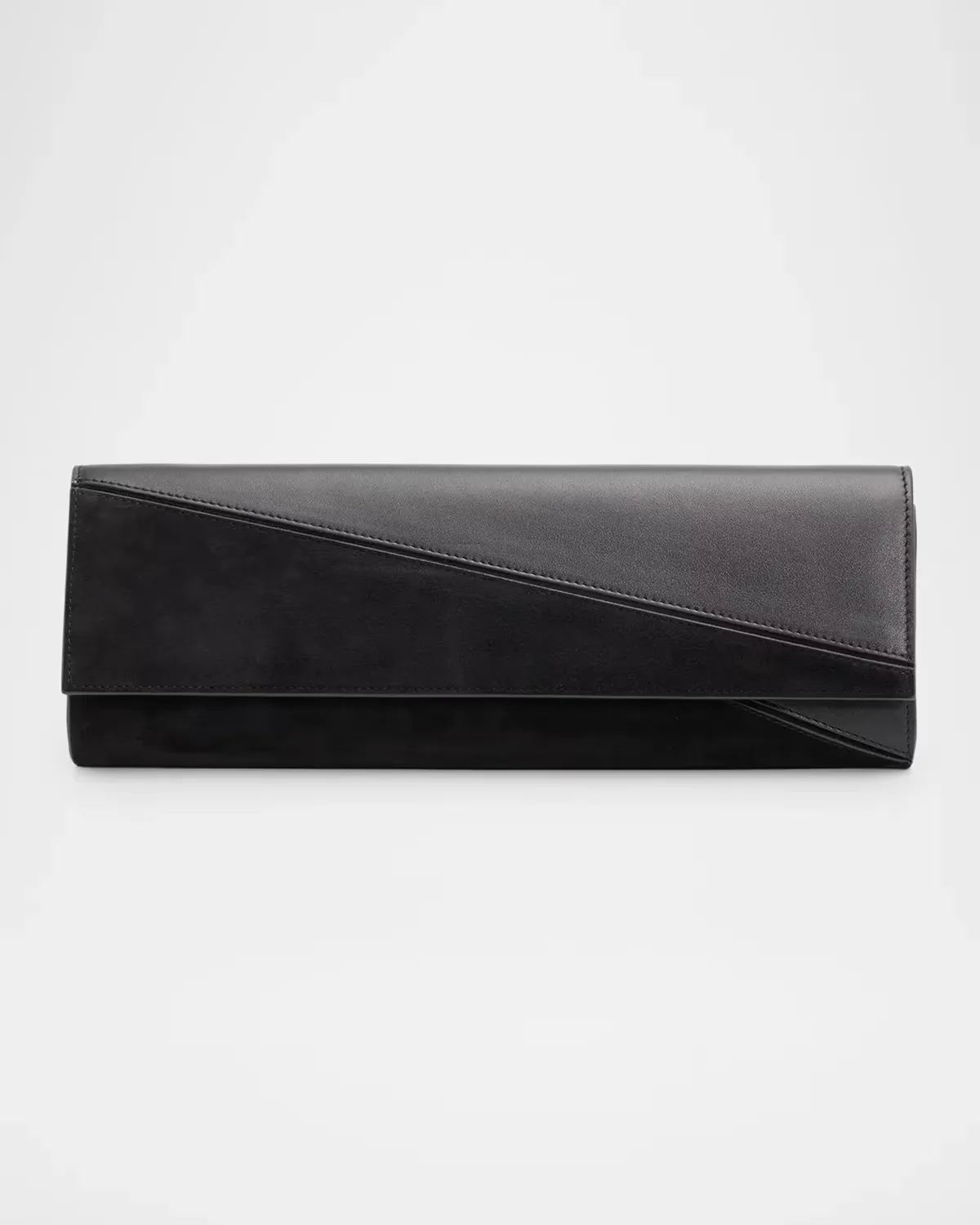 Hex Leather & Suede Clutch