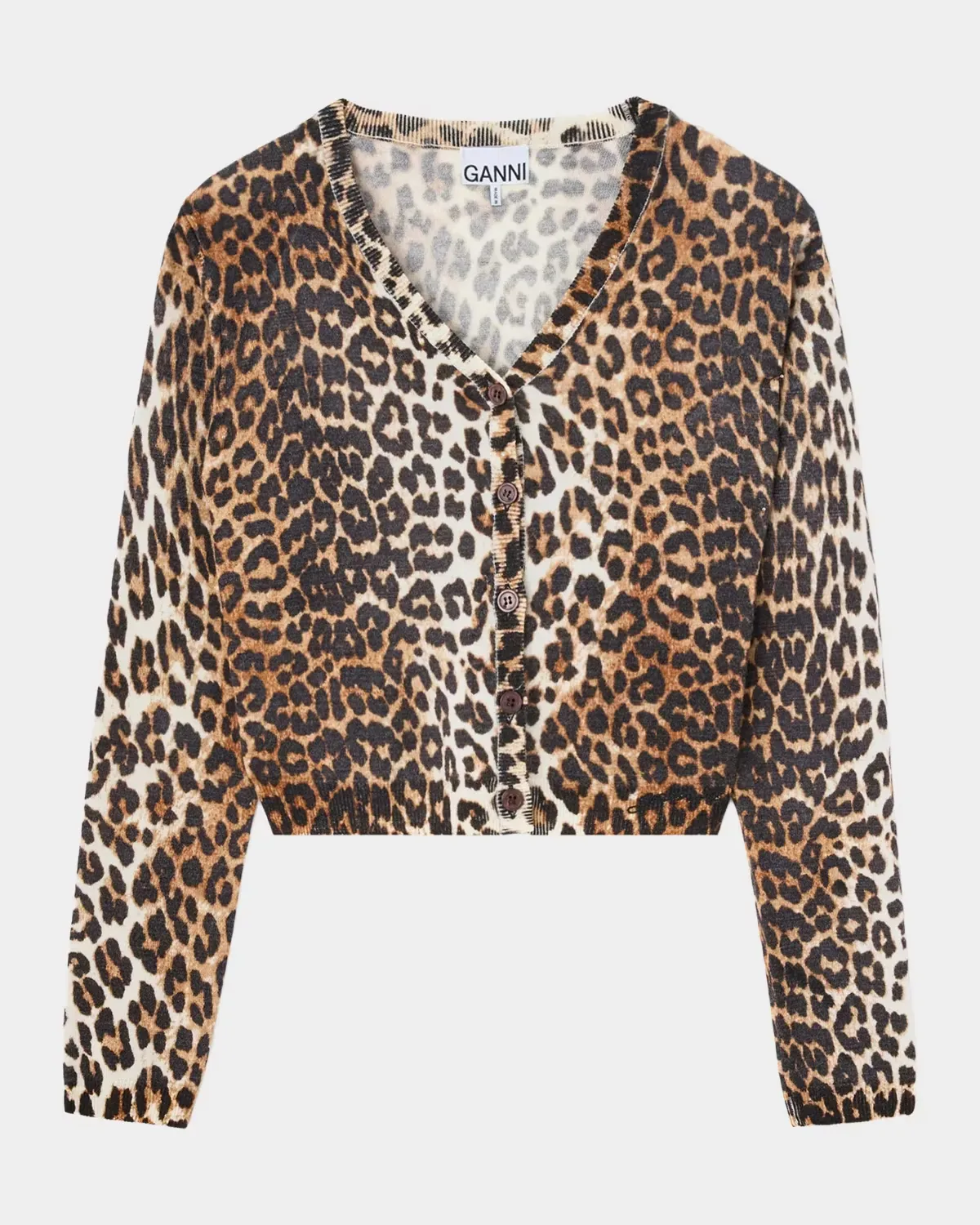 Leopard-Print Wool Cardigan