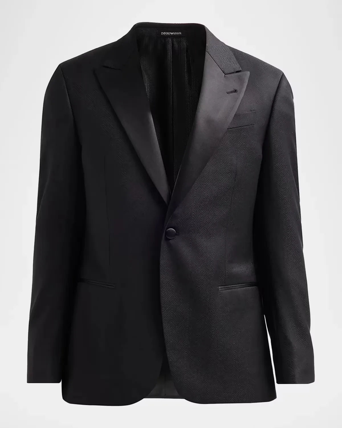 Textured Chevron Wool Dinner Jacket by Armani