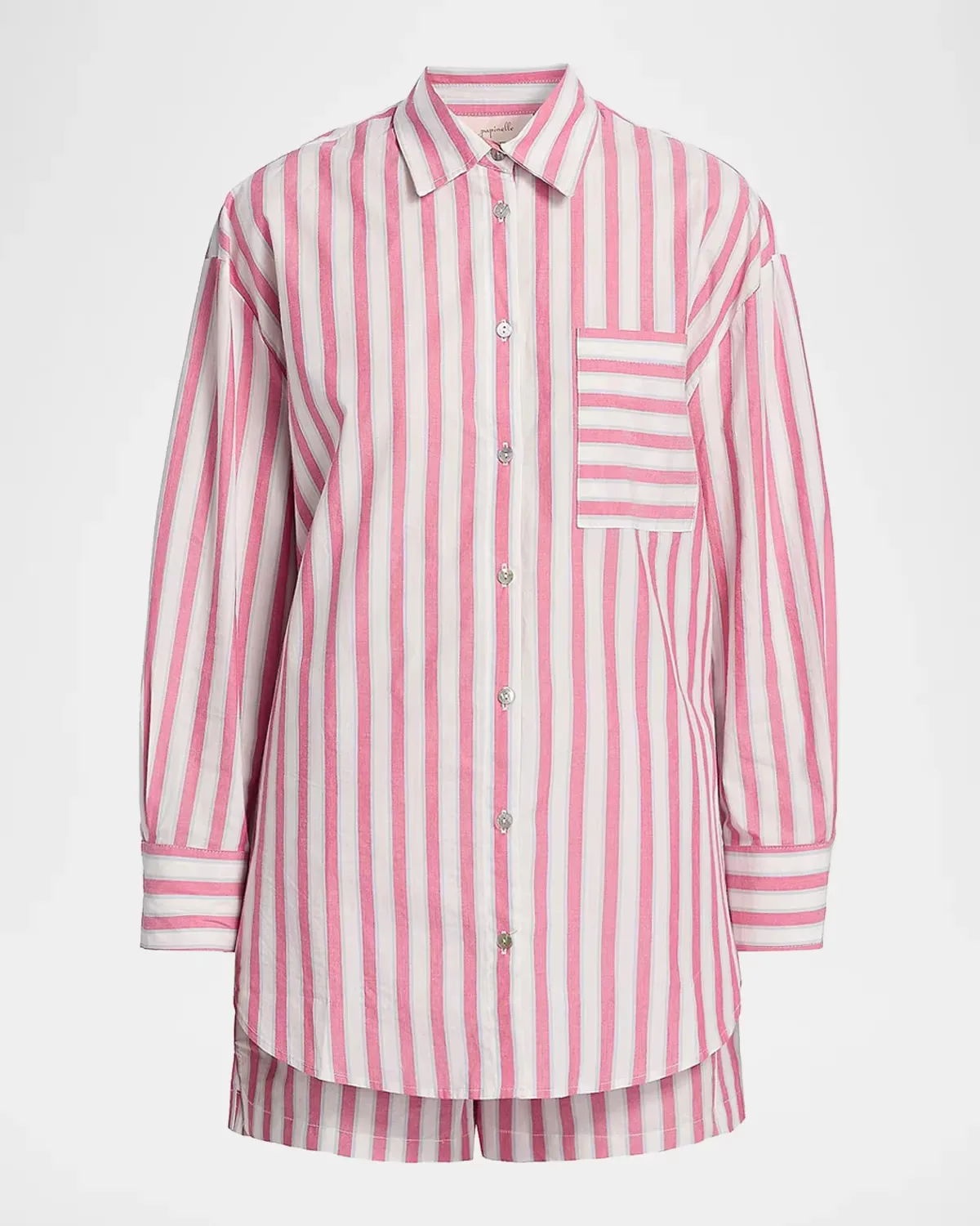 Striped Cotton Shirting Boxer Pajamas