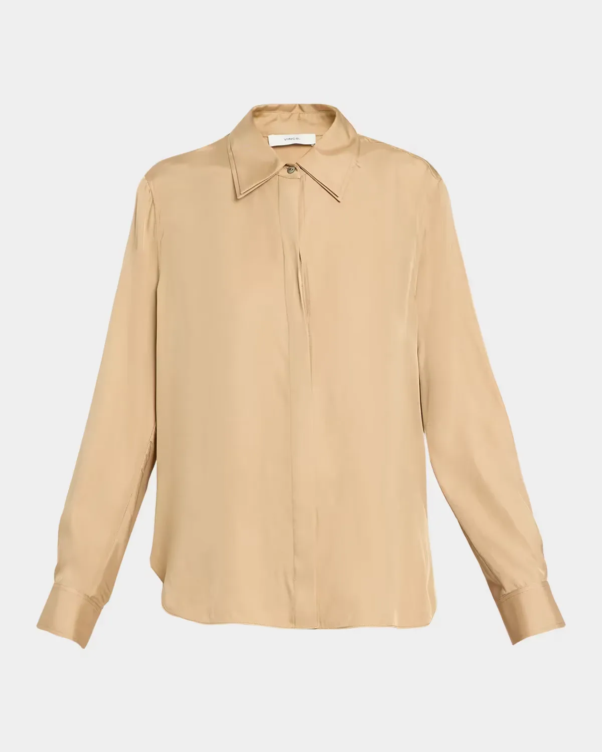 Double Collar Silk-Blend Shirt by Vince