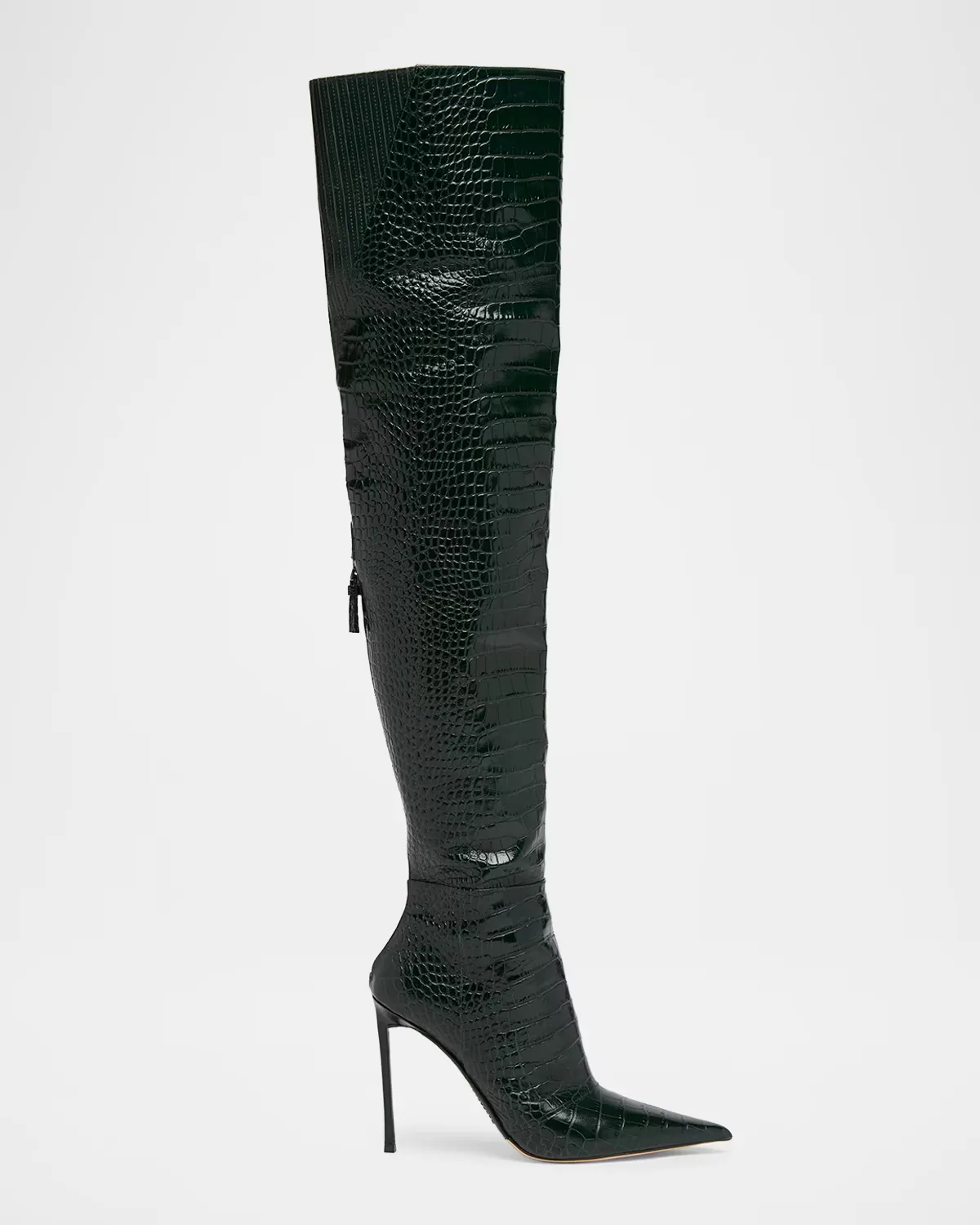 Vertigo 105MM Croc-Embossed Leather Boots by Tom Ford