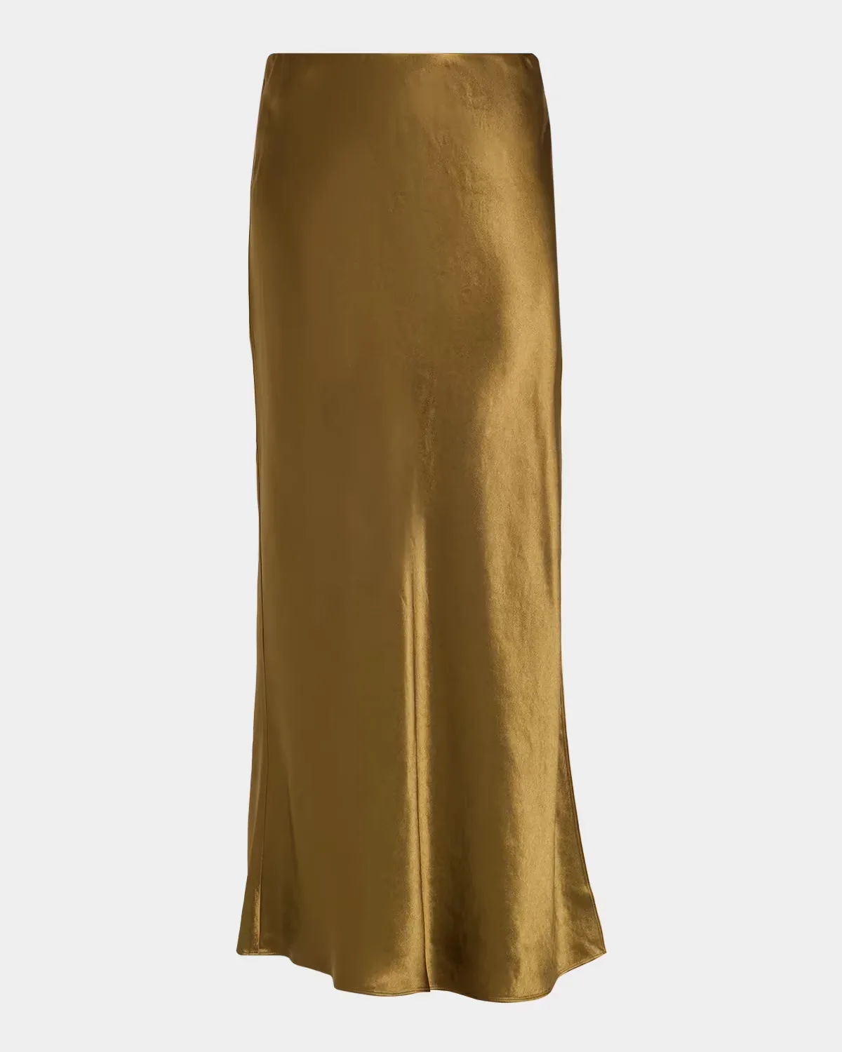 Side-Slit Satin Slip Skirt by Vince