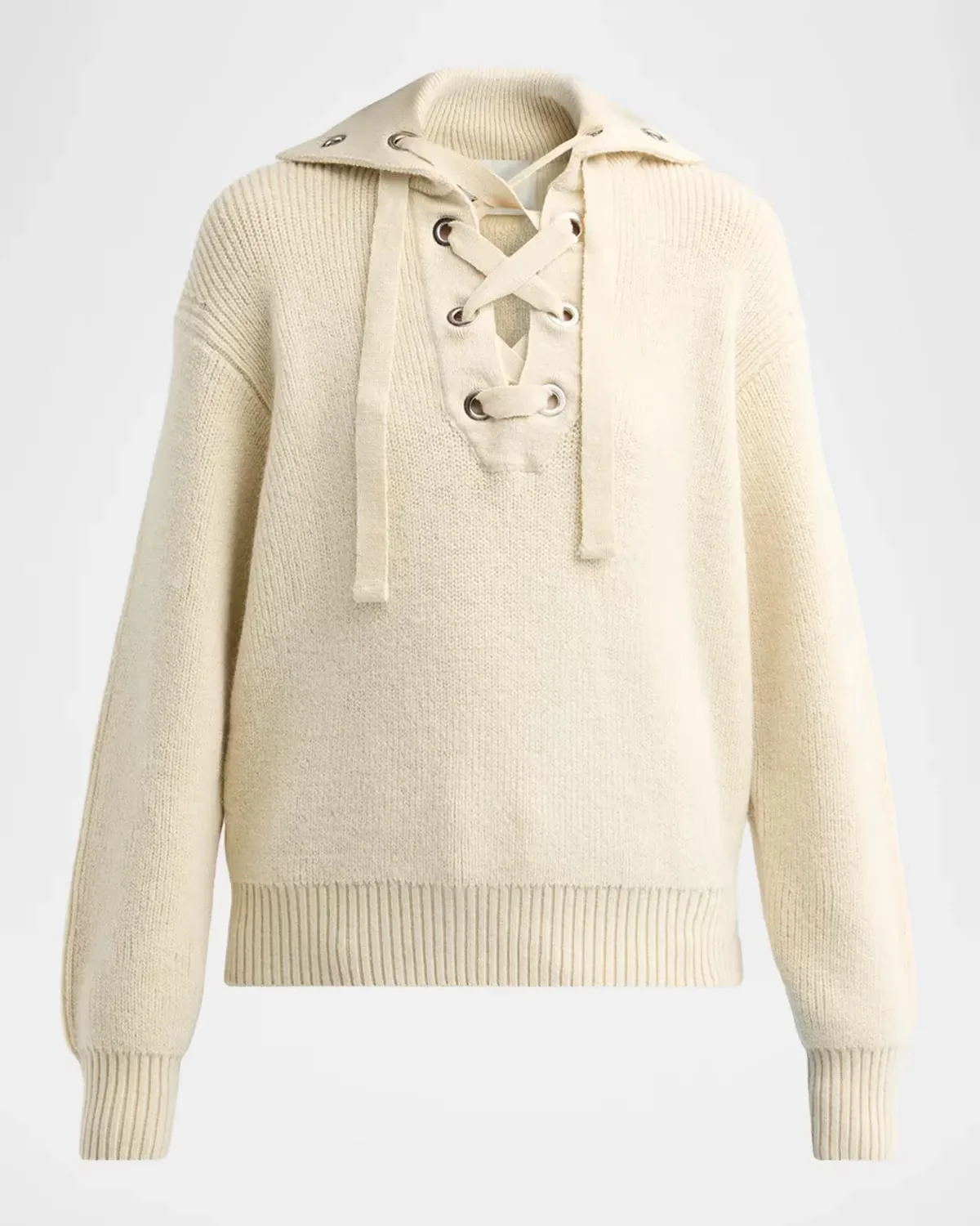Ydalia Laced Wool Rib Sweater by Isabel Marant