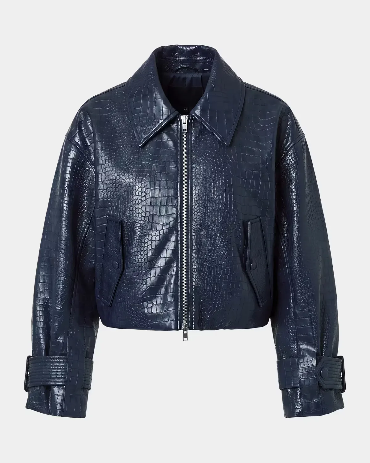 Paris Croc-Embossed Faux-Leather Jacket by NICHOLAS