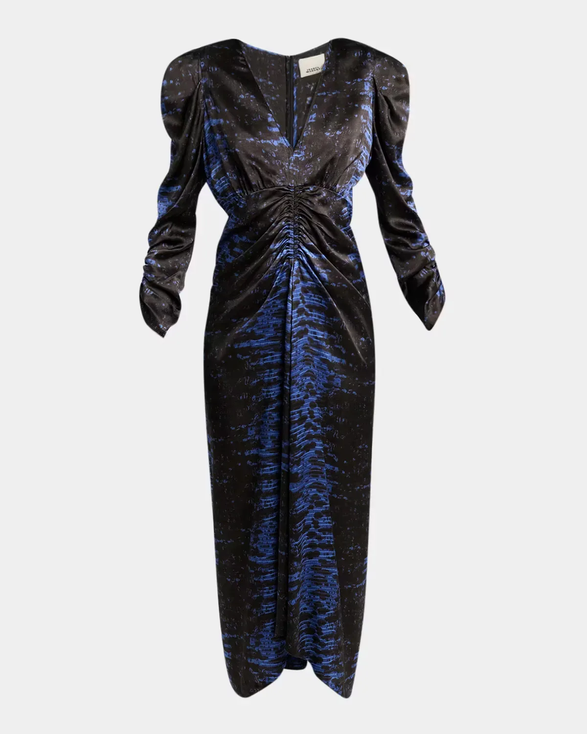 Albini Snake-Print Ruched Silk Midi Dress by Isabel Marant