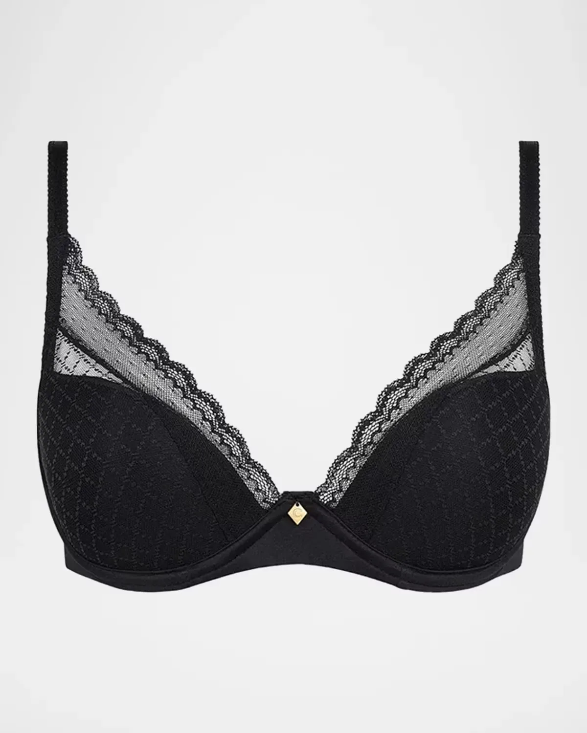 Magique Minimize Lace-Trim Satin Bra by Chantelle