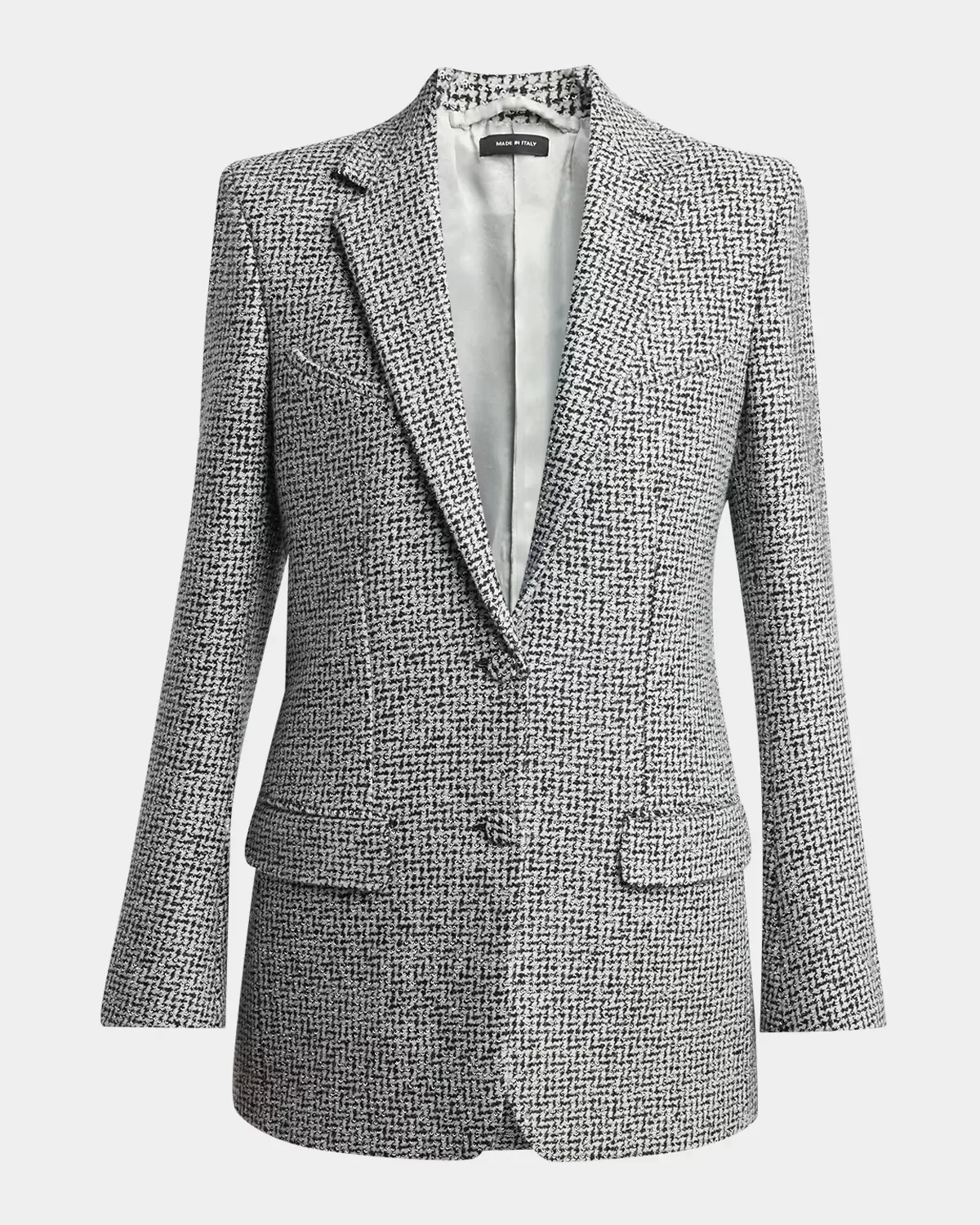 Sequined Broken Chevron Tweed Single-Breasted Western Jacket by Tom Ford