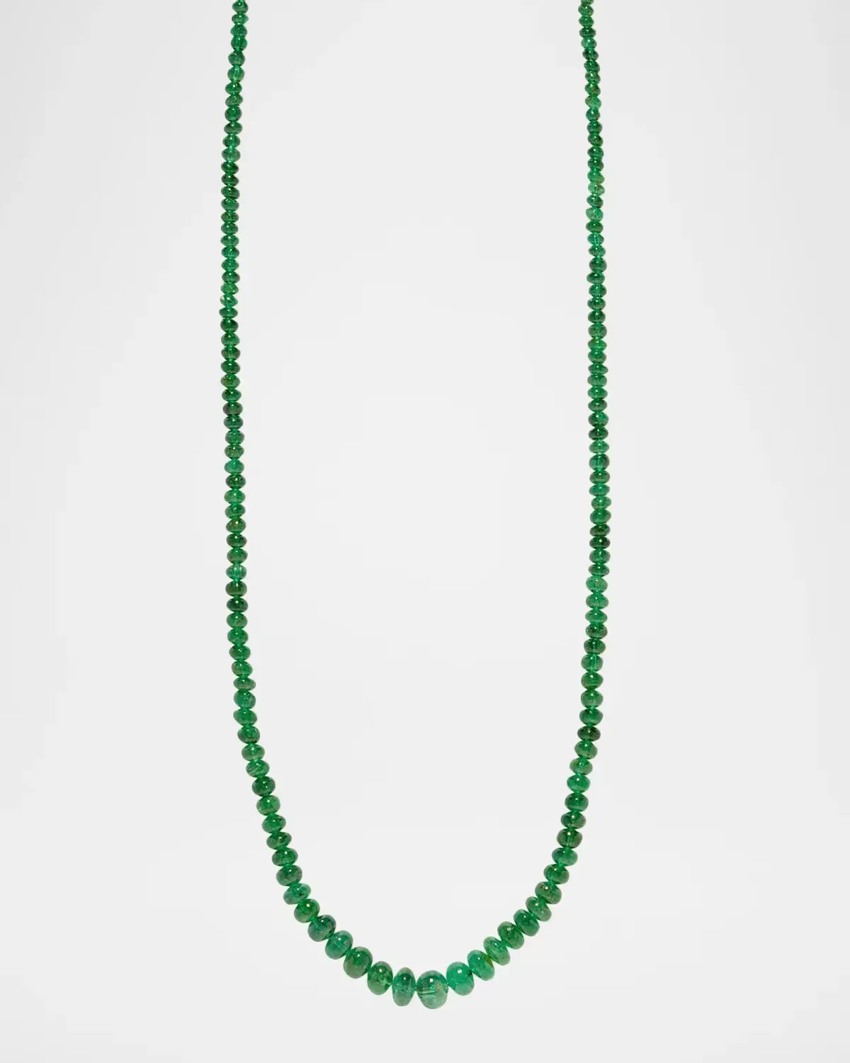 18K Rich Emerald Bead Necklace by AZLEE
