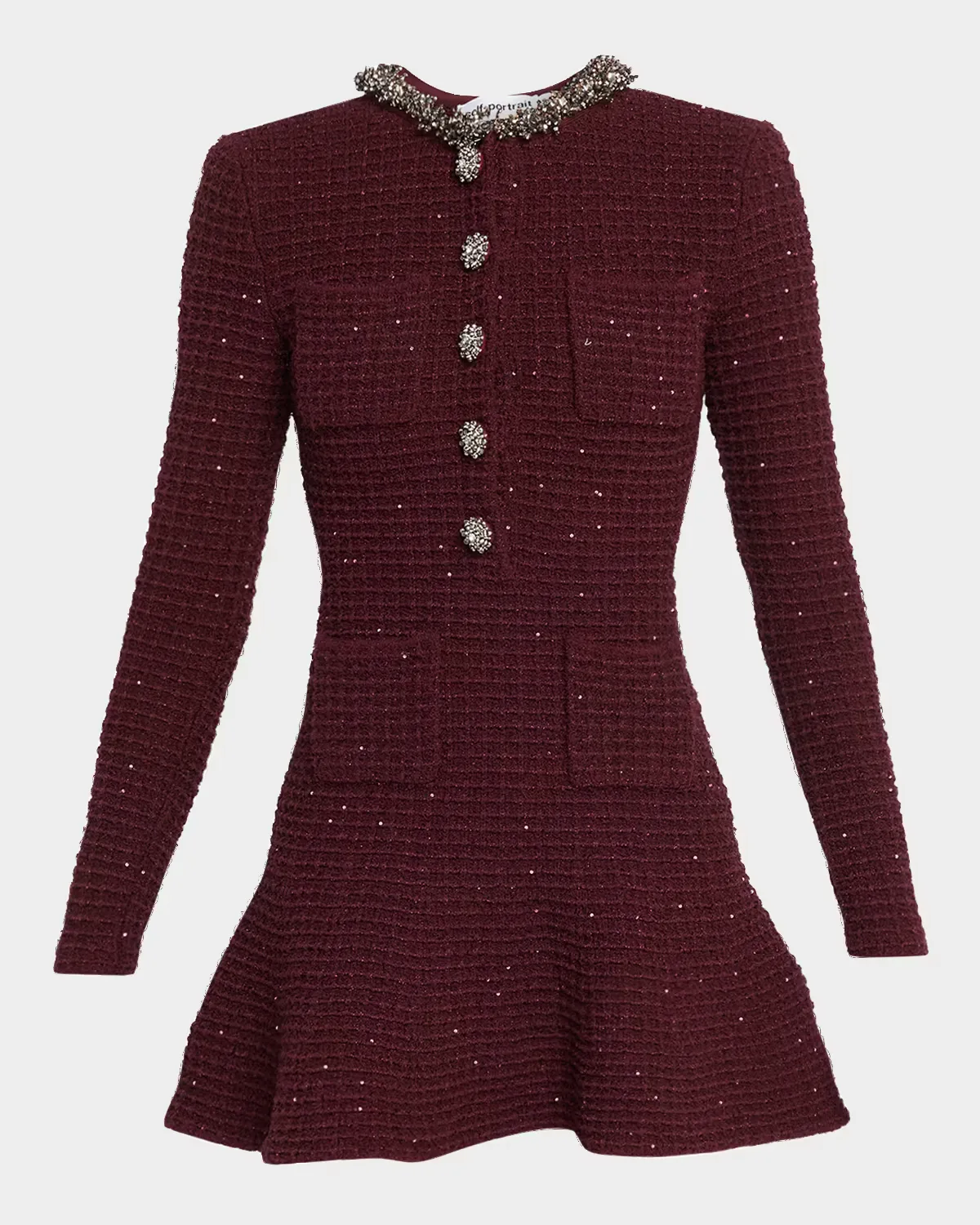 Metallic Boucle-Knit Mini Dress by Self Portrait