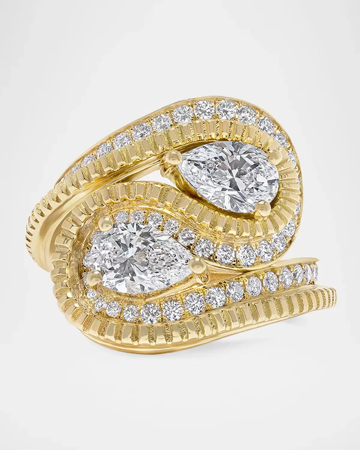 18K Dew Drop Double Pave Ring by AZLEE