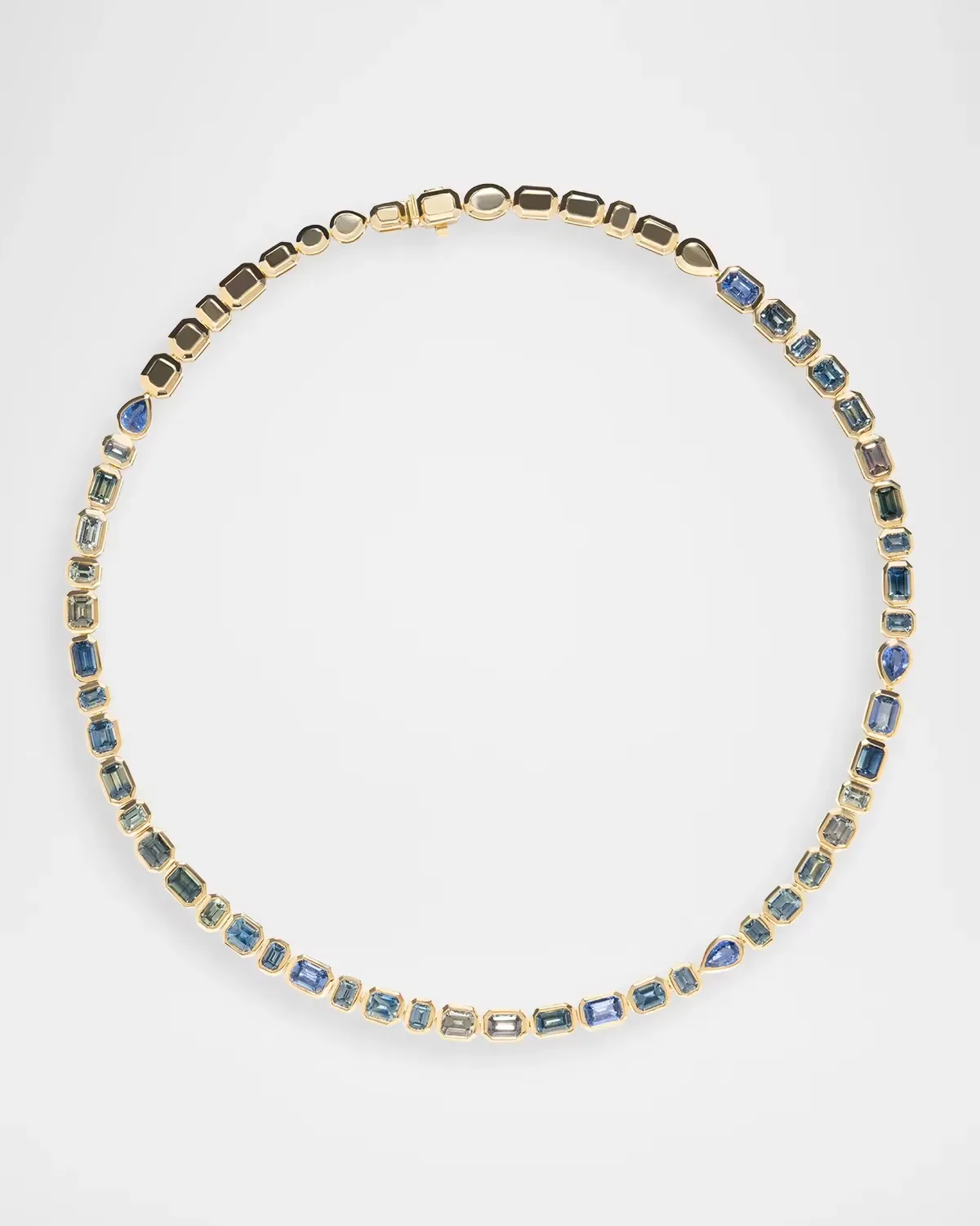 18K Gradient Sapphire Tennis Necklace by AZLEE