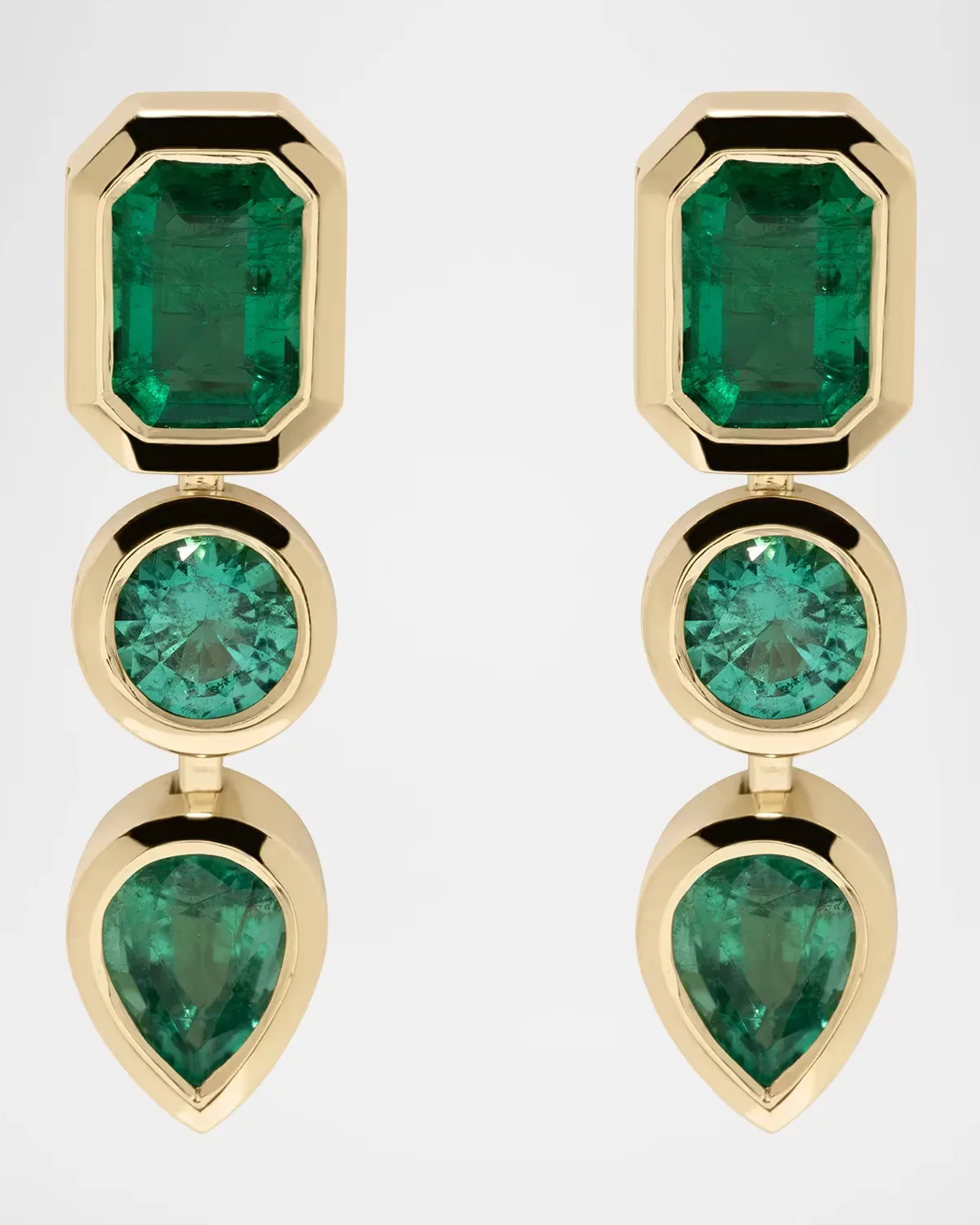 18K Gradient Emerald Earrings by AZLEE