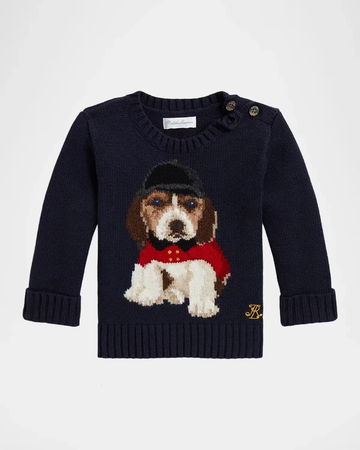 Dog-Intarsia Crewneck Sweater by Ralph Lauren