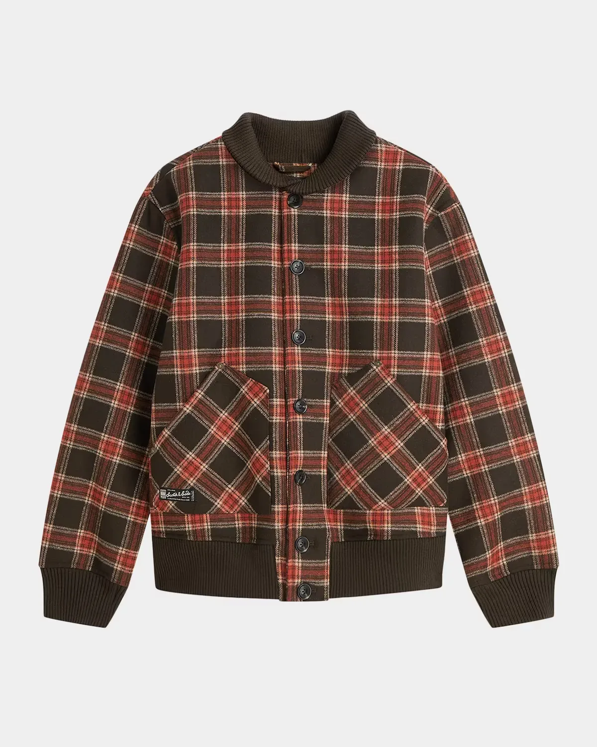 Plaid Wool-Blend Bomber Jacket by Scotch & Soda