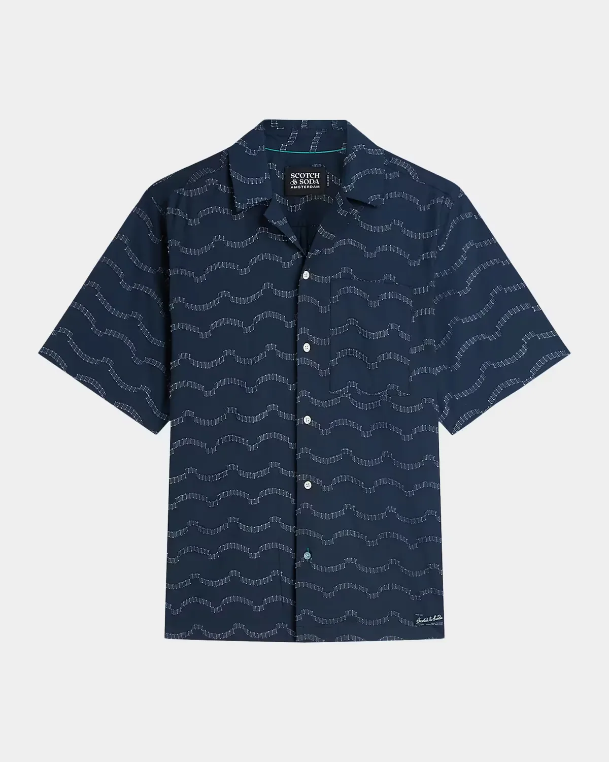 Wave Jacquard Relaxed-Fit Camp Shirt by Scotch & Soda