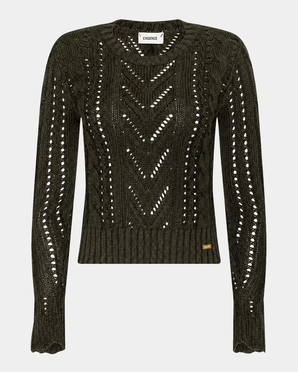 Mio Cable Knit Crop Sweater by L & apos;AGENCE