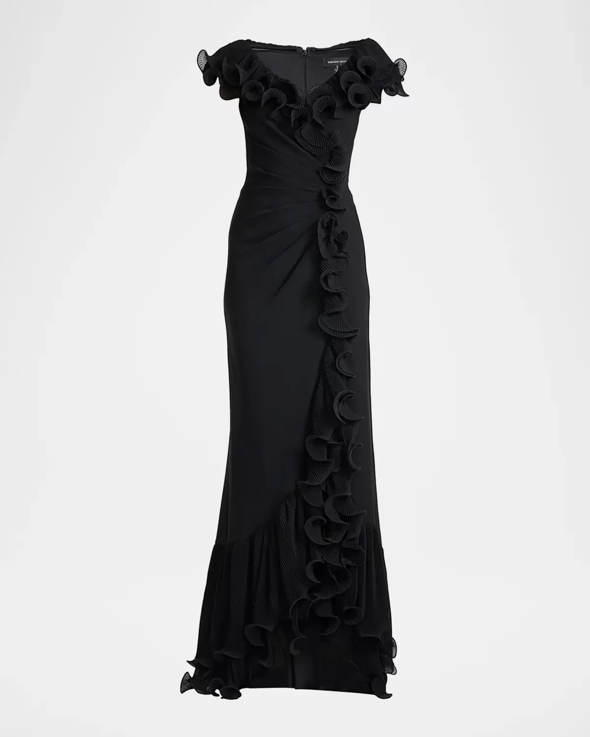 Leandra Ruffled Trumpet Gown by Tadashi