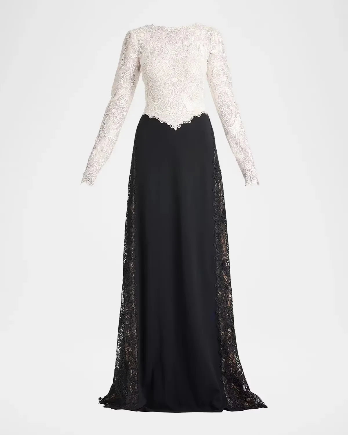 Vianne Two-Tone Lace A-Line Gown by Tadashi