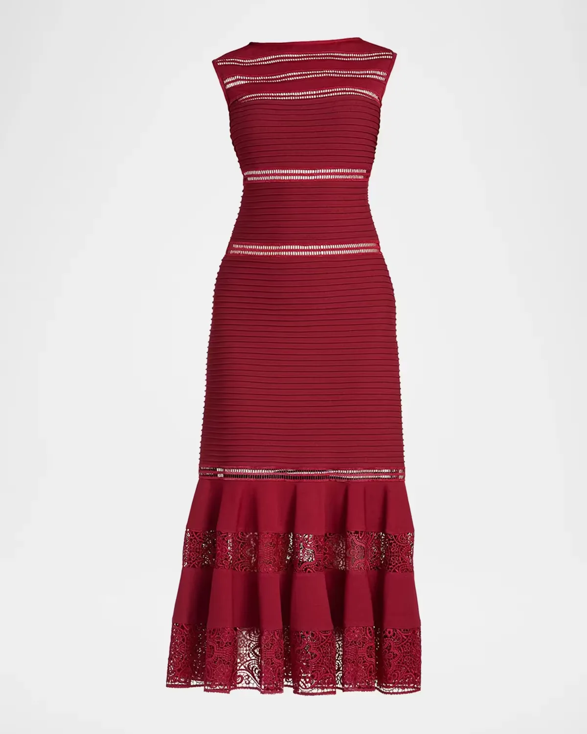 Fiora Lace-Trim A-Line Midi Dress by Tadashi
